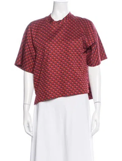 Pre-owned Rosetta Getty Nylon Patterned Top In Red