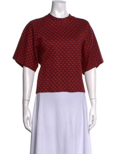 Pre-owned Rosetta Getty Nylon Patterned Top In Red