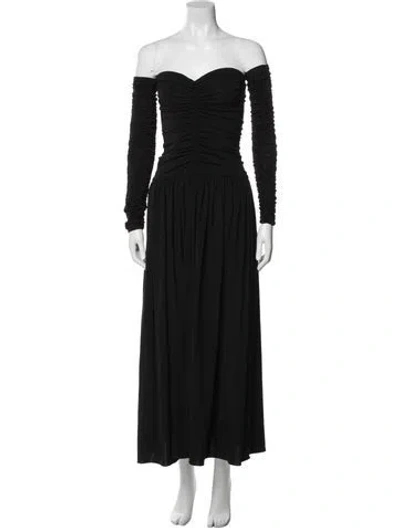 Pre-owned Rosetta Getty Off-the-shoulder Long Dress In Black