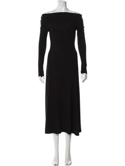 Pre-owned Rosetta Getty Off-the-shoulder Long Dress In Black