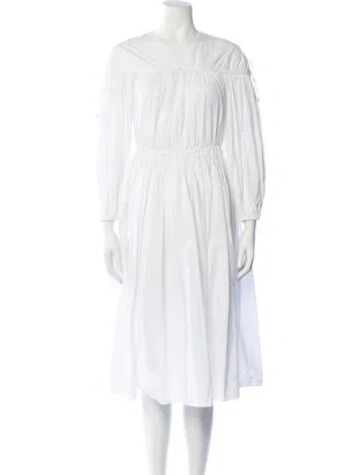 Pre-owned Rosetta Getty Off-the-shoulder Long Dress In White