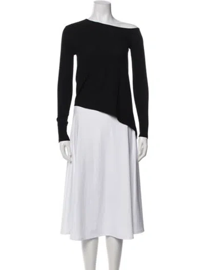 Pre-owned Rosetta Getty Off-the-shoulder Long Sleeve Top W/ Tags In Black