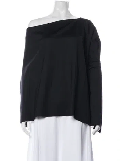 Pre-owned Rosetta Getty Off-the-shoulder Long Sleeve Top W/ Tags In Gray