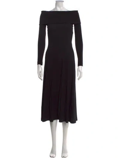 Pre-owned Rosetta Getty Off-the-shoulder Midi Length Dress In Black
