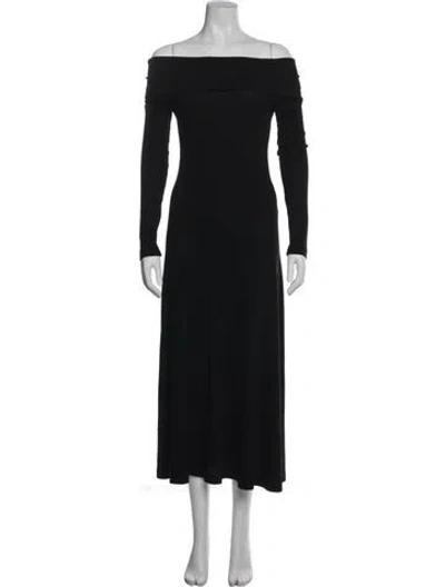 Pre-owned Rosetta Getty Off-the-shoulder Midi Length Dress In Blue