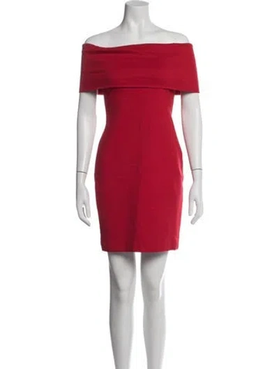 Pre-owned Rosetta Getty Off-the-shoulder Mini Dress In Red