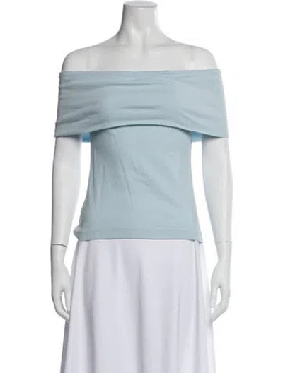 Pre-owned Rosetta Getty Off-the-shoulder Short Sleeve Top In White