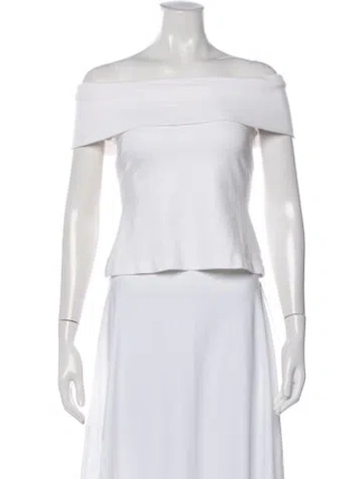 Pre-owned Rosetta Getty Off-the-shoulder Sleeveless Top In White