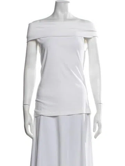 Pre-owned Rosetta Getty Off-the-shoulder Sleeveless Top In White