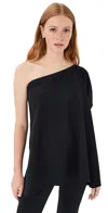Rosetta Getty One Shoulder Caftan Top In Black