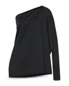 Rosetta Getty One Shoulder Caftan Top In Black