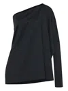 Rosetta Getty One Shoulder Caftan Top In Black