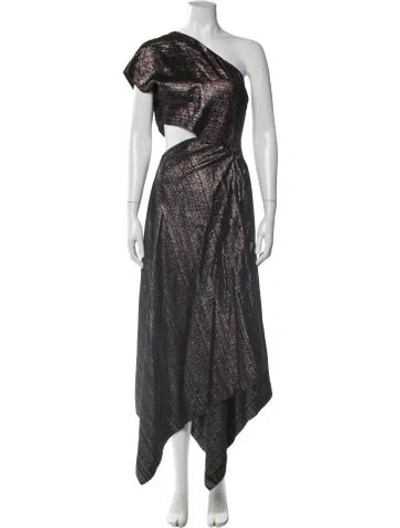 Pre-owned Rosetta Getty One-shoulder Long Dress In Black