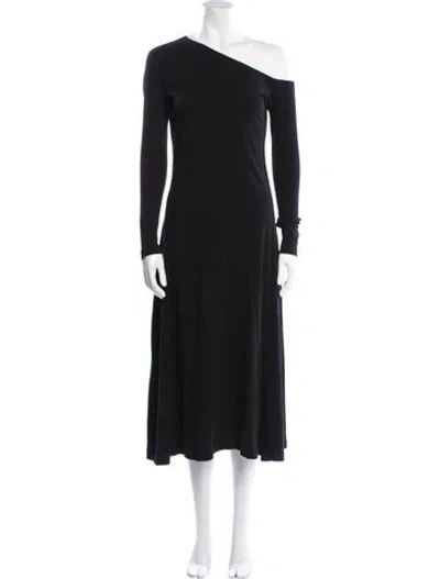 Pre-owned Rosetta Getty One-shoulder Long Dress In Black