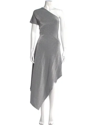 Pre-owned Rosetta Getty One-shoulder Long Dress In Gray