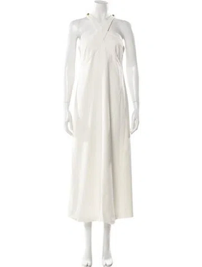 Pre-owned Rosetta Getty One-shoulder Long Dress In Neutral