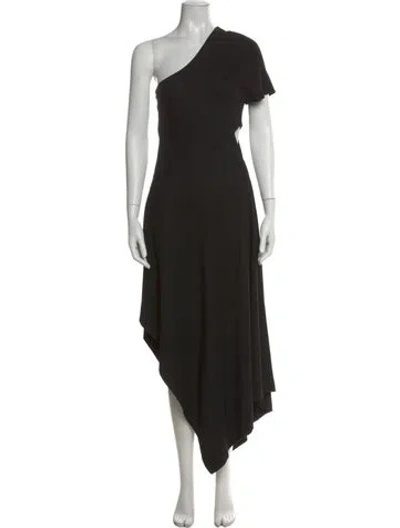 Pre-owned Rosetta Getty One-shoulder Midi Length Dress In Black