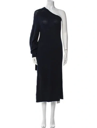 Pre-owned Rosetta Getty One-shoulder Midi Length Dress In Blue