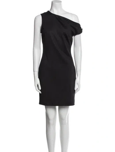 Pre-owned Rosetta Getty One-shoulder Mini Dress In Black