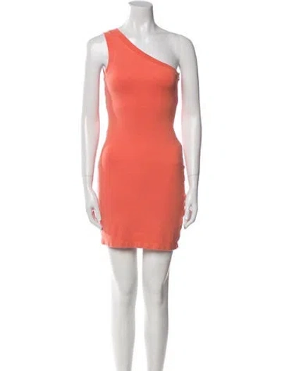 Pre-owned Rosetta Getty One-shoulder Mini Dress In Orange