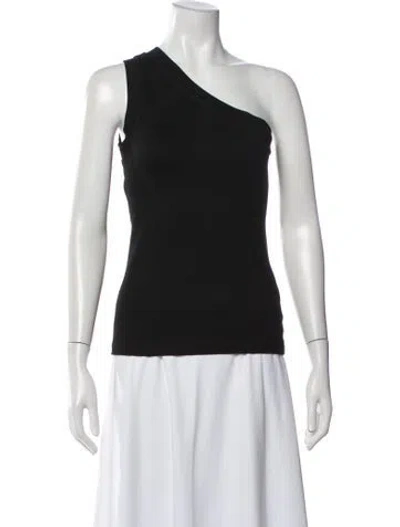 Pre-owned Rosetta Getty One-shoulder Sleeveless Top In Black