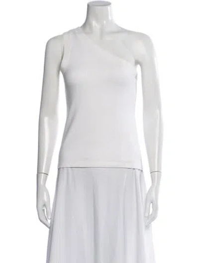 Pre-owned Rosetta Getty One-shoulder Sleeveless Top In White