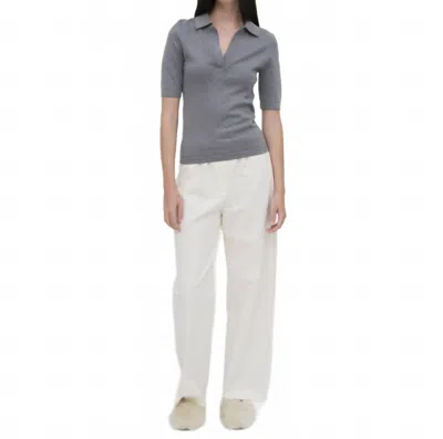 Rosetta Getty Open Neck Polo In Charcoal In Gray