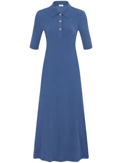 Rosetta Getty Organic Cotton Polo Dress In Blue
