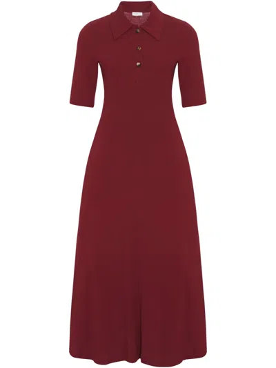 Rosetta Getty Organic Cotton Polo Dress In Red