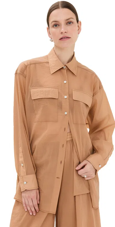 Rosetta Getty Oversized Cargo Shirt Terracotta