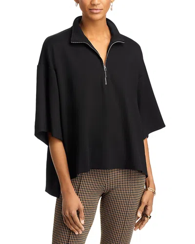 Rosetta Getty Oversized Zip Polo Top In Black