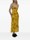 Rosetta Getty Silk Bias Slip Dress In Yellow