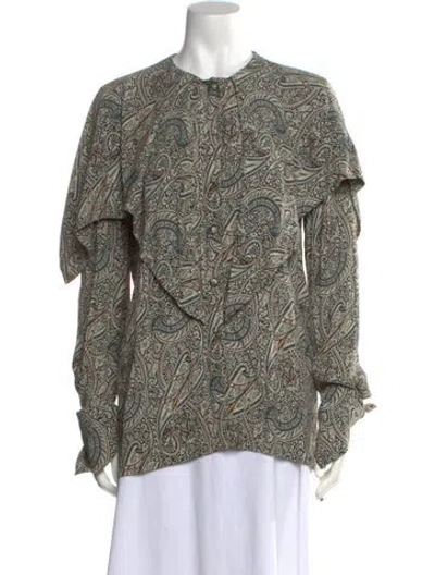 Pre-owned Rosetta Getty Paisley Print Crew Neck Blouse In Multicolor
