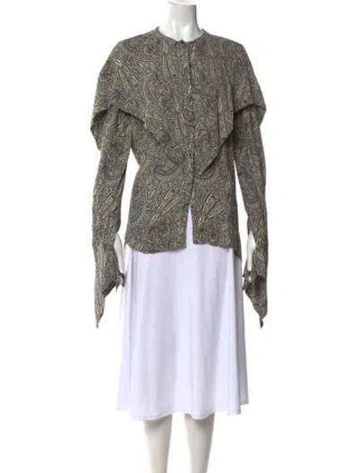 Pre-owned Rosetta Getty Paisley Print Long Sleeve Blouse In Multi
