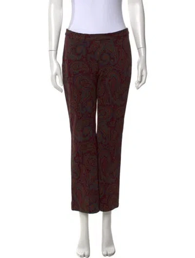 Pre-owned Rosetta Getty Paisley Print Straight Leg Pants In Purple