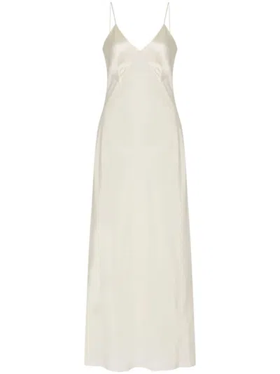 Rosetta Getty Panelled Bias Slip Dress In Off-white