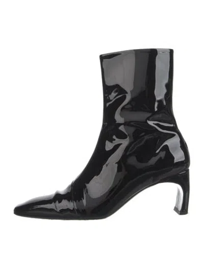Pre-owned Rosetta Getty Patent Leather Boots In Black