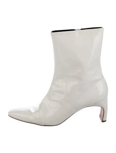Pre-owned Rosetta Getty Patent Leather Boots In White