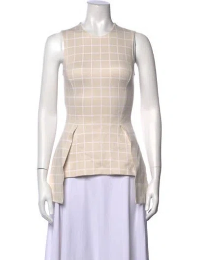 Pre-owned Rosetta Getty Patterned Crew Neck Top In Neutral