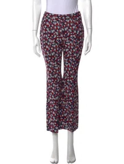 Pre-owned Rosetta Getty Patterned Flared Pants In Blue/red