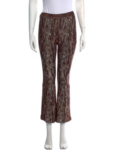 Pre-owned Rosetta Getty Patterned Flared Pants In Brown