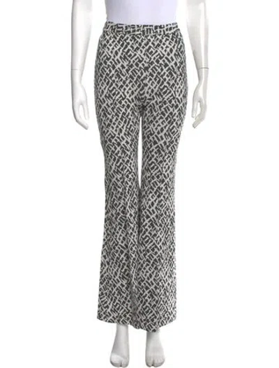 Pre-owned Rosetta Getty Patterned Flared Pants In White