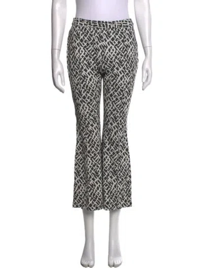 Pre-owned Rosetta Getty Patterned Flared Pants In White