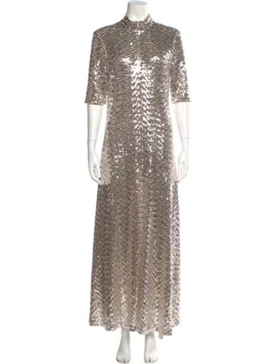 Pre-owned Rosetta Getty Patterned Long Dress In Neutral