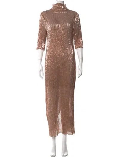 Pre-owned Rosetta Getty Patterned Long Dress In Neutrals