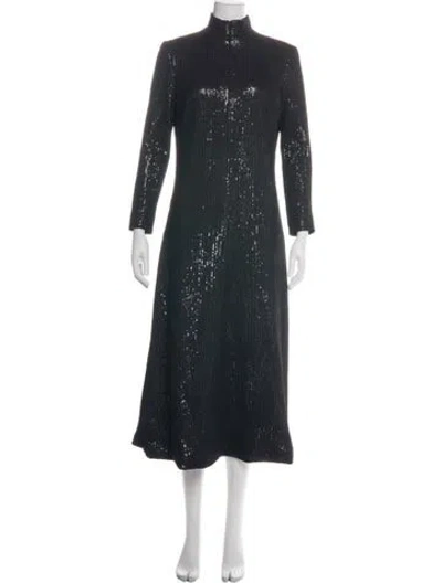 Pre-owned Rosetta Getty Patterned Midi Length Dress In Black