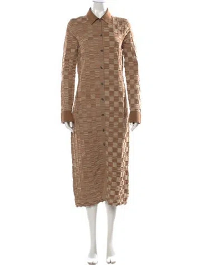 Pre-owned Rosetta Getty Patterned Midi Length Dress In Neutrals