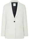 Rosetta Getty Peak-lapel Leather Blazer In Neutrals