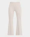 Rosetta Getty Pinstripe Flare Pull-on Crop Pants In Neutral