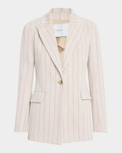 Rosetta Getty Pinstripe Single-breasted Jacket In Multi